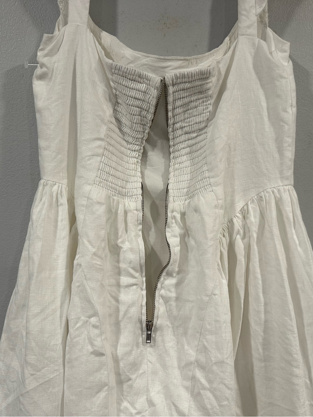 Reformation Oaklyn Linen Dress Cap Sleeve White Sz 6 - Picture 5 of 8